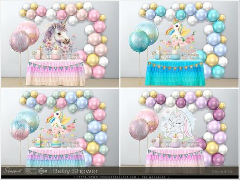 The Sims Resource - Baby Shower Sims Baby Shower Cc, Sims4 Gender Reveal Cc, Sims 4 Party Decor Cc, Baby Shower Sims 4 Cc, Sims 4 Gender Reveal Cc, Sims 4 Baby Shower Cc, Sims Rooms, Sims4 House, Sims Baby