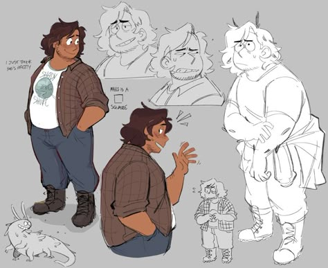 Big Shirt Reference Drawing, Double Chin Drawing Reference, Plus Size Oc Drawing Male, Chubby Men Character Art, Plus Size Men Drawing, Plus Sized Male Art References, Big Character Design Male, Plus Size Character Design Male, Kingdom Character Design