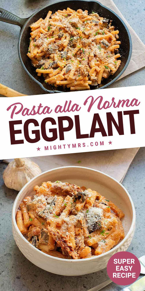 Pasta all Normal (Eggplant Pasta) What To Do With Eggplant, Eggplant Sandwich, Eggplant Pasta, Comfort Recipes, Eggplant Recipe, Vegetarian Comfort Food, Pasta Alla Norma, Sundried Tomato, Yummy Pasta Recipes