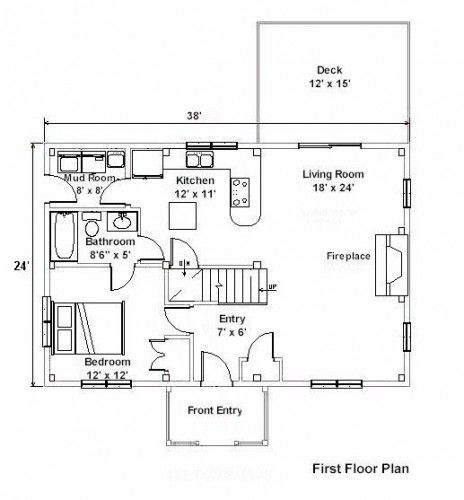 homes-judge-residence-first-floor-post-&-beam-plan Post And Beam Floor Plans, Post Beam House, Cape House Plans, Beam House, Timber Frame Plans, House Community, Timber Home, House Plan With Loft, One Bedroom House