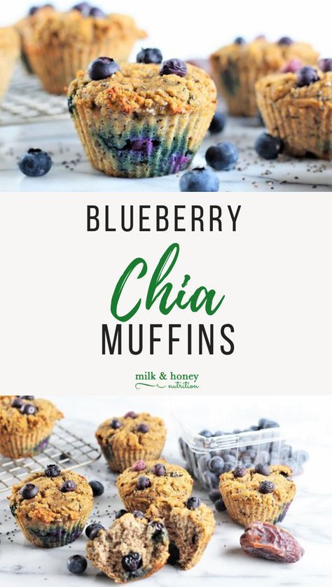 These blueberry chia muffins are the perfect on-the-go breakfast! They are gluten-free and have no added sugar. Make your own today! #yummybreakfast #healthybreakfast Chia Seed Muffins, Chia Muffins, Healthy Snacks For Diabetics, Milk Honey, Blueberry Muffins, Blue Berry Muffins, Kid Friendly Meals, Sweet Snacks, Clean Eating Snacks