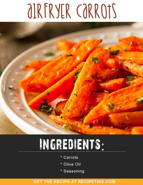 #Airfryer Recipes | Airfryer Carrots Recipe from RecipeThis.com Roasted Glazed Carrots, Lamb Side Dishes, Glazed Carrots Recipe, Roasted Carrots Recipe, Honey Roasted Carrots, Carrots Recipe, Baked Carrots, Roasted Cabbage, Avocado Dressing