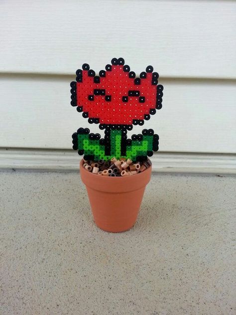 Mario Plant, Plant Desk, Nerdy Decor, Comic Book Wedding, Desk Plant, Baby Superhero, Hamma Beads, Diy Perler Bead Crafts, Hama Beads Patterns