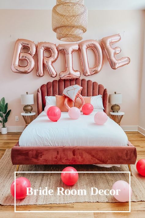 Bachelorette Room Decor, Bachelorette Decoration Ideas, Bride Suite, Decorate Airbnb, Nashville Party, Hen Party Decorations, Bride To Be Balloons, Brides Room, Nashville Bachelorette Party