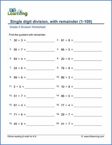 Free 4th grade mental division worksheets, including division facts practice, dividing by 10 and 100, dividing by whole tens and whole hundreds, single-digit division and division with remainders. No login required. Division Worksheets Grade 3, Division Worksheets Grade 4, Division With Remainders, Grade 5 Math Worksheets, Math Division Worksheets, Math Learning Center, Mental Maths Worksheets, Multiplying Decimals, Numbers Worksheet