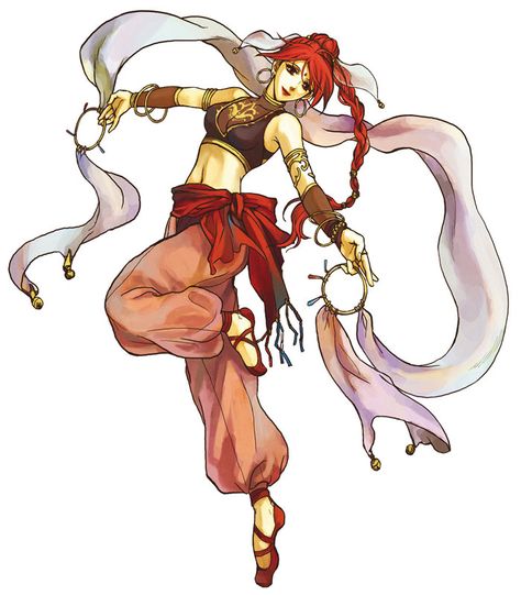 Tethys - (FE: Sacred Stones) I like her fashion. I also like her dancing theme. Reimei No Arcana, Belly Dancer Outfits, Expressing Feelings, Dancing Pose, Dancer Pose, Fire Dancer, Dancers Art, Belly Dance Outfit, Fire Emblem Games