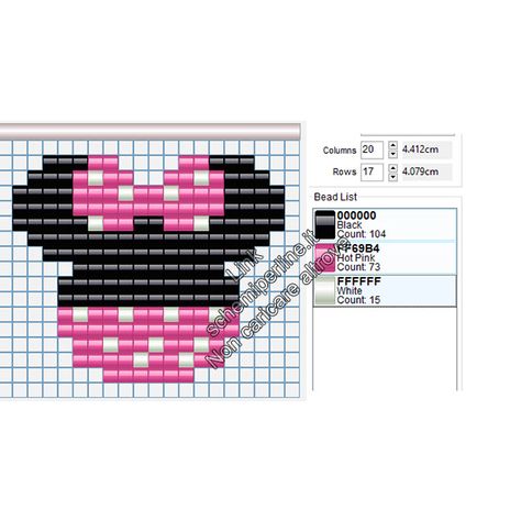 Schema perline da stirare pyssla con Disney Minnie idea portachiavi 18x15 Cross Stitch Disney, Free Cross Stitch Charts, Bead Loom Designs, Plastic Canvas Stitches, Brick Stitch Earrings, Pola Kristik, Disney Cross Stitch, Mini Cross Stitch, Iron Beads