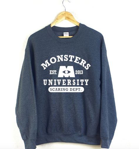 Disney Sweatshirt, Disneyland Outfits, University Shirt, Monsters University, Cute Shirt Designs, Monster University, University Sweatshirts, Disney Sweatshirts, Cute Sweatshirts