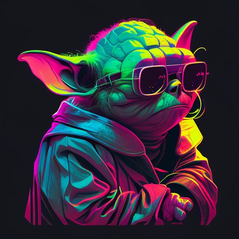 Master Yoda Art, Star Wars Pop Art, Yoda Art, Blacklight Posters, Marvel And Dc Characters, Master Yoda, Star Wars Tattoo, Cup Ideas, Pop Art Wallpaper