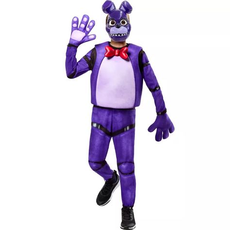 Kids Bonnie Costume - Five Night's at Freddy's - Spirithalloween.com Bonnie Costume, Freddy Toys, Titanium Belly Ring, Plastic Mask, Toy Bonnie, Padded Vest, Titanium Jewelry, Pride Tshirts, Movie T Shirts