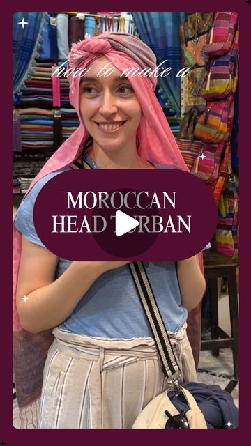 Pippa Wilson - Travel Planner on Instagram: "Have you ever wanted to know how to tie a Moroccan headscarf to provide protection from the sand, dust and wind? Here is a detailed demonstration on how to tie the Berber Turban/desert Turban straight from the Souk in Fez Medina

#morocco #marrakech #berberturban #tutorial #moroccansouk #visitmorocco #berber #PipsTrips #turbanstyle #turbantutorial" Moroccan Head Scarf, Desert Turban, Arabic Scarf Women, Bohemian Head Scarf, Fez Medina, Medina Morocco, Head Scarf Tutorial, Turban Tutorial, Head Turban