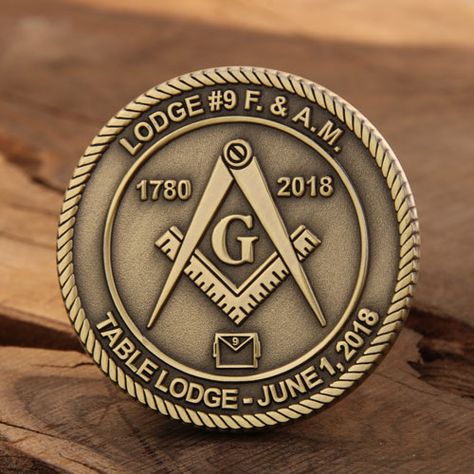 1.75" Table Lodge custom coins, polished with antique gold finish. Die struck challenge coins. Logo Challenge, Custom Challenge Coins, Custom Coins, Sale Logo, History Facts Interesting, Coin Design, Free Artwork, Lady Liberty, Challenge Coins