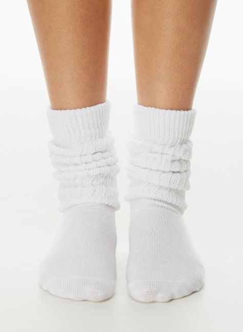 SCRUNCH CREW SOCK | Aritzia Slouchy Socks, Short Bra, Ankle Sock, Crew Sock, Brushed Cotton, Ankle Socks, Bike Shorts, Sock Shoes, Ladies Day