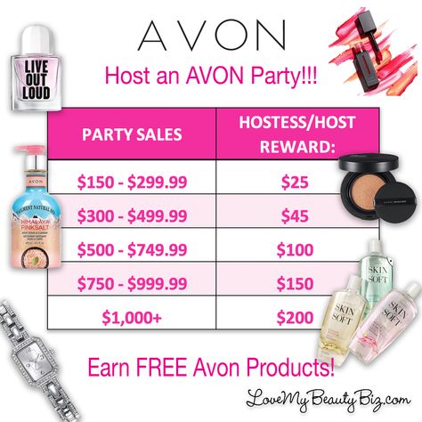 Avon Images, Avon Party Ideas, Avon Facebook, Avon Marketing, Avon Beauty Boss, Avon Books, Avon Sales, Avon Catalog, Hostess Rewards