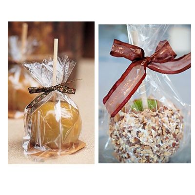 Clear Medium snack cellophane bags -C2-100/pk October Wedding Favors, Honey Toffee, Candy Apple Favors, Apple Wedding Favors, Fall Dessert Bar, Halloween Wedding Favors, Fall Wedding Favors, Candy Buffet Labels, Food Wedding Favors