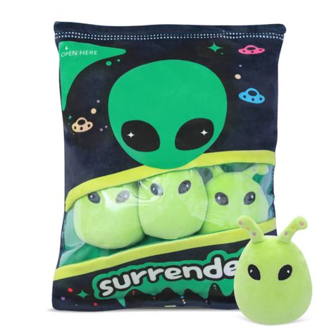 Alien Plush, Cute Alien, Computer Embroidery, Cute Pillows, Cute Stuffed Animals, Cute Toys, Stuffed Toy, Gift For Kids, A Bag