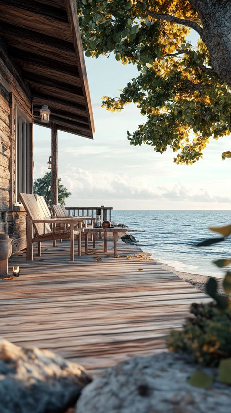 Title: Coastal Cabin with Sea-View Deck Coastal Cabin, Sea View, Coastal Living, Beach House, Cabin