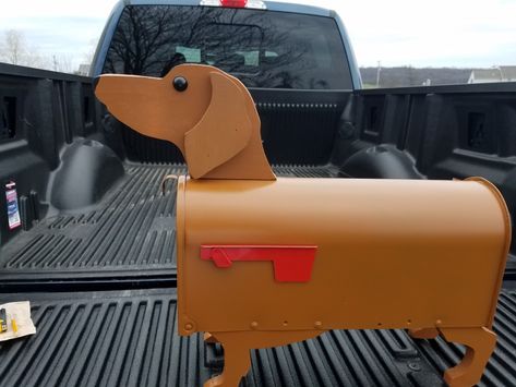 Rustic Mailboxes, Amish Crafts, Red Dachshund, Mailbox Design, Lancaster County Pa, Mailbox Post, Dachshund Gifts, Some Assembly Required, Country Blue