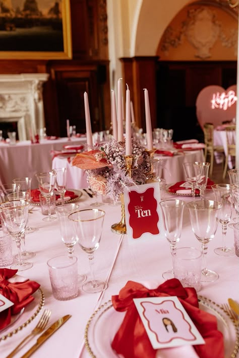 Red Pink And White Table Decor, Red Napkins Wedding, Red White Pink Wedding, Valentine’s Wedding, Pink Red Wedding Theme, Red And Pink Bachelorette Party, Red And Pink Table Setting, Spring Red Wedding, Red Pink And White Wedding Theme