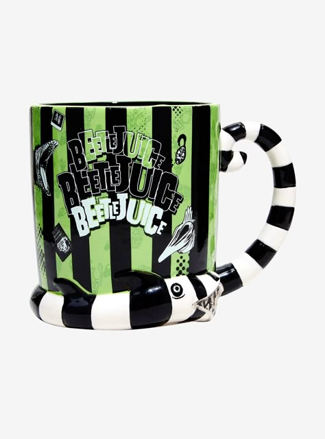 Tim Burton Beetlejuice, Beetlejuice Sandworm, Never Trust The Living, Beetle Juice, Tim Burton Films, Goth Home, Soup Mugs, Toxin Free, Cool Mugs