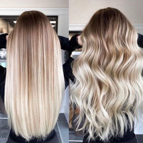 Smooth Bronde Balayage for Fine Hair Creamy Blonde Balayage, Pale Blonde Hair, Copper Blonde Hair Color, Blonde Balayage Highlights, Going Blonde, White Blonde Hair, Beautiful Blonde Hair, Cool Blonde Hair, Creamy Blonde