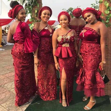 Image may contain: 4 people, people standing Red Asoebi, Asoebi Lace Styles For Wedding, Asoebi Styles Lace, Mother And Child Pictures, Asoebi Lace Styles, Asoebi Lace, Lace Styles For Wedding, Aso Ebi Lace, Aso Ebi Lace Styles