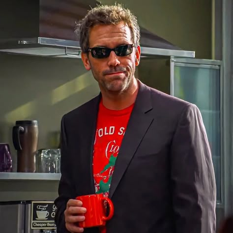 Dr House, A Man, Coffee, Funny, Red