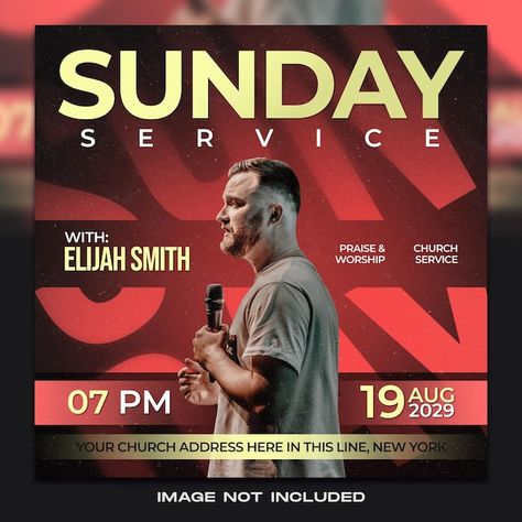 Sunday Service Flyer, Canvas Learning, Sunday Service, Social Post, Church Graphic Design, Worship Service, Church Events, Church Ideas, Church Design