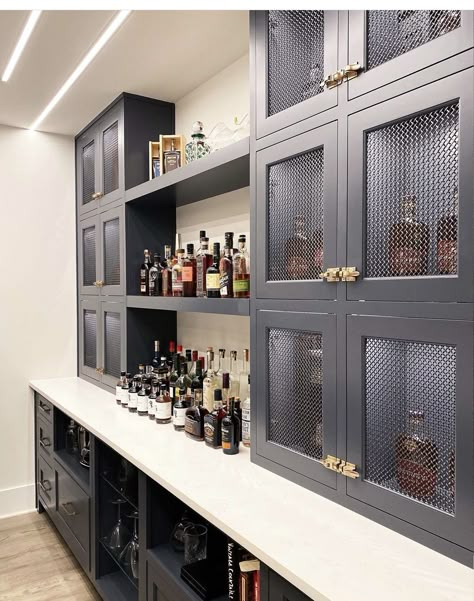 Lockable Liquor Cabinet, Locked Liquor Cabinet Ideas, Whiskey Basement, Liquor Lockers, Liquor Closet, Mancave Office, Downstairs Kitchen, Reno Tips, Bar Lounge Room