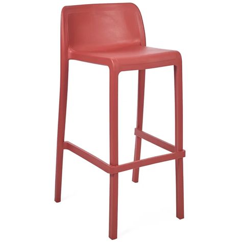 Latitude Run® Attic Outdoor 30" Patio Bar Stool & Reviews | Wayfair Red Bar, Patio Bar Stools, Patio Inspiration, Bar Patio, Patio Bar, Comfort Design, Red Bricks, Bar Chairs, Colour Red