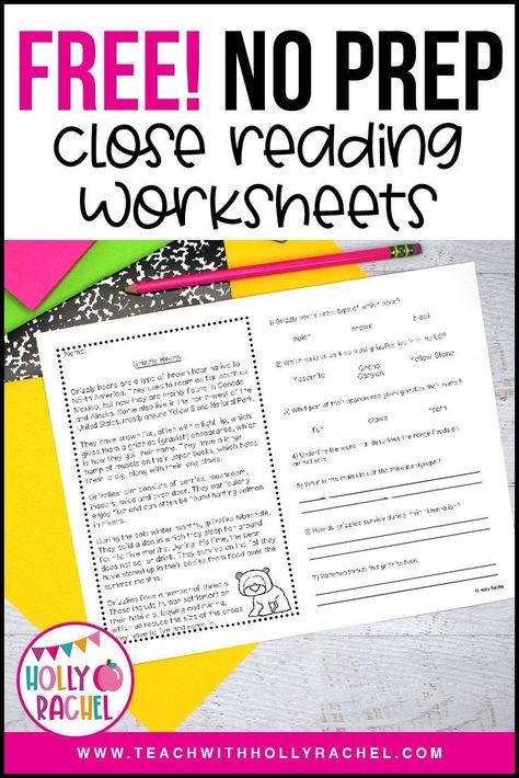 Free Reading Passages For 3rd Grade, Reading Passages 1st Grade, Free Reading Passages, Free Reading Comprehension Worksheets, Reading Foundational Skills, Close Reading Activities, Fluency Passages, Close Reading Passages, Elementary Learning