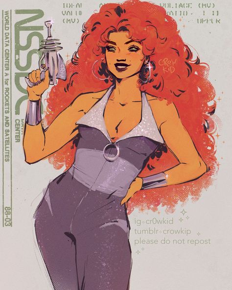 (5) ᯓ★ – @crowkip on Tumblr Starfire 80s Fanart, Starfire Casual Outfit, Dc Comics Starfire, Starfire Outfits Fanart, Joyfire Fanart, Robin Fanart Teen Titans, 80s Starfire, Starfire Fanart, Old Teen Titans