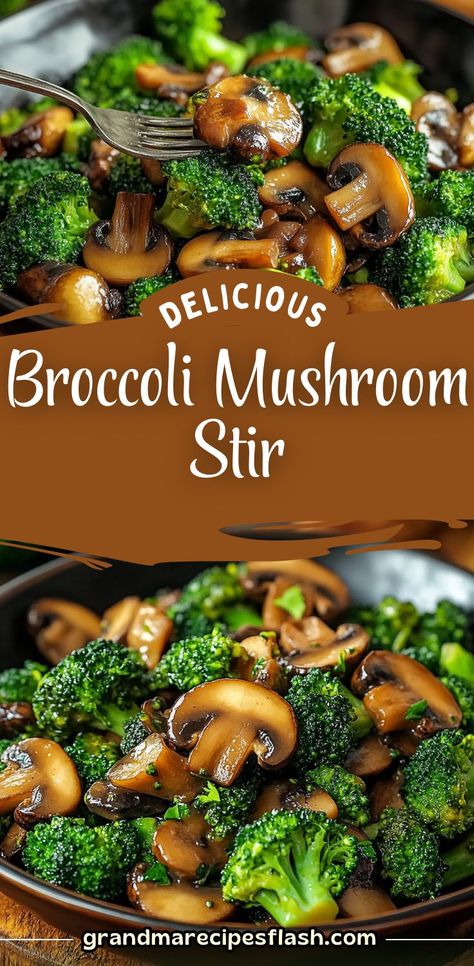 This easy Broccoli and Mushroom Stir Fry is a quick and healthy vegetarian dish that’s bursting with flavor. The savory soy sauce, sesame oil, and garlic blend perfectly with the crunchy broccoli and tender mushrooms. It’s a perfect side dish or a light main course. Broccoli And Mushroom Stir Fry, Broccoli And Mushrooms, Broccoli Recipes Healthy, Vegetable Recipes Dinner, Broccoli Mushroom, Crunchy Broccoli, Broccoli Side Dish, Mushroom Stir Fry, Easy Broccoli