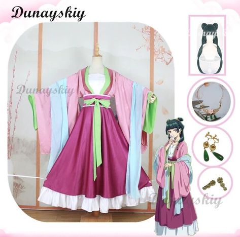 Maomao Cosplay Costume Wig Anime The Apothecary Diaries Dress Skirt Pink Top Hairpin Kusuriya No Hitorigoto Halloween for Women - AliExpress Apothecary Diaries Cosplay, Maomao Cosplay, Apothecary Diaries Maomao, Kimono Cosplay, Cosplay Ideas Women, Garden Party Outfit, Kusuriya No Hitorigoto, The Apothecary Diaries, Closet Cosplay