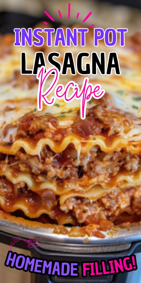 Easy Instant Pot Lasagna Recipe Four Cheese Lasagna Recipe, Cheese In The Oven, Pot Lasagna Recipe, Cheese Lasagna Recipe, Instant Pot Lasagna Recipe, Instant Pot Lasagna, Lazy Lasagna, Beef Lasagna, How To Make Lasagna