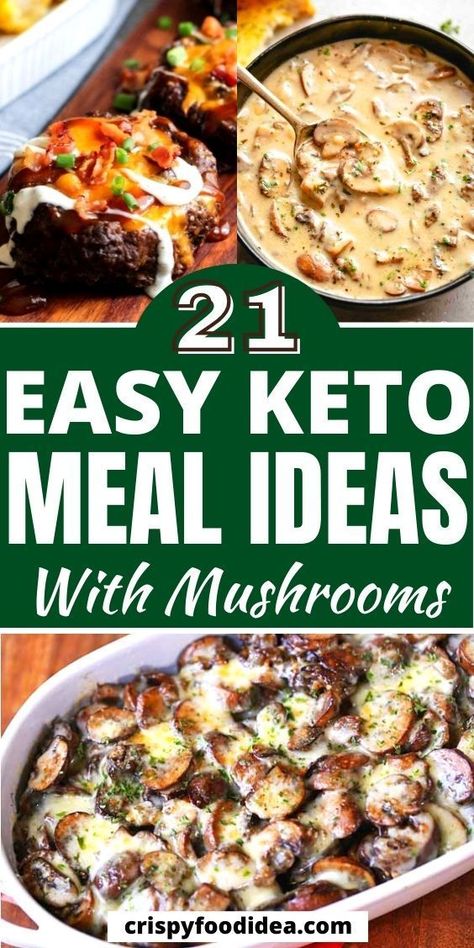 Low Carb Meals With Mushrooms, Keto Meals With Mushrooms, Low Carb Recipes With Mushrooms, Keto Recipes With Mushrooms, Mushroom Protein Recipes, Keto Mushroom Recipes Low Carb, Mushroom Low Carb Recipes, No Meat Keto Recipes, Low Calorie Mushroom Recipes