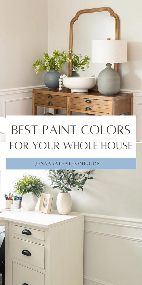 Paint For New Home, Best Full House Paint Colors, Paint For The Whole House, Best Whole Home Paint Color, Painting A House Interior Tips, Whole House Paint Behr, Rental Home Paint Wall Colors, Popular Wall Paint 2024, Best Whole House Paint Color 2023