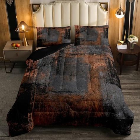 Black Brown And Grey Bedding Set For Adults Queen,Grunge Watercolor Grunge Bedding, Textured Bed, Blanket Tapestry, Bedding Sets Grey, Queen Comforter, Grey Bedding, Bed Set, Queen Size Bedding, Comforter Set