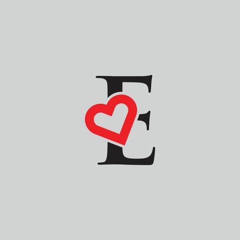 Logo Heart Letter E. Beautiful vector love logo design. E love outline creative letter design The Letter E Aesthetic, I Love E Wallpaper, I Heart E Pfp, The Letter E Design, Letter E With Heart, E In A Heart, E Drawing, E With A Heart, E Aesthetic Letter