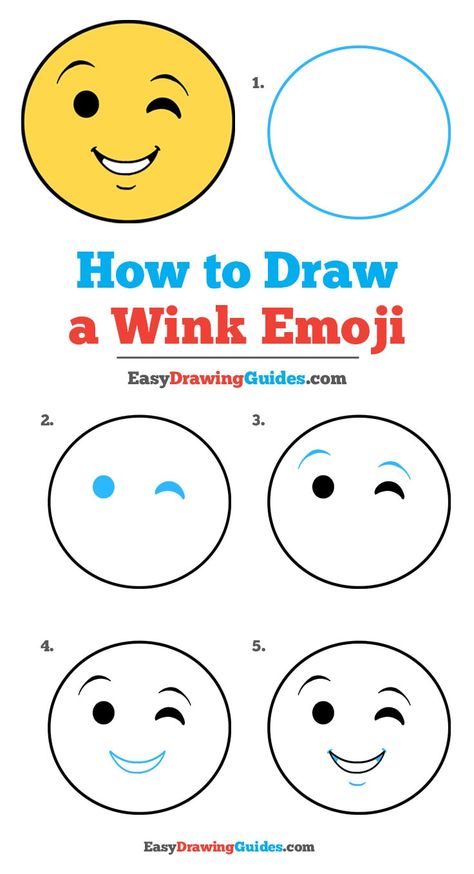 Learn How to Draw a Wink Emoji: Easy Step-by-Step Drawing Tutorial for Kids and Beginners. #WinkEmoji #DrawingTutorial #EasyDrawing See the full tutorial at https://easydrawingguides.com/how-to-draw-a-wink-emoji/. Easy Smiley Faces To Draw, How To Draw Happy Faces, How To Draw A Happy Face, How To Draw Emojis, Smiley Drawings, Happy Face Drawing, Winking Emoji, Happy Emoji, Easy Drawing Guides