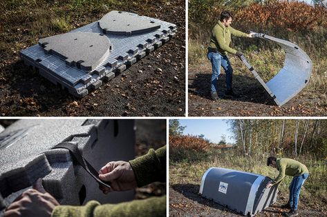 iglou is an insulated, waterproof shelter for homeless people Homeless Shelter Ideas, Homeless Shelter Design, Shelter For Homeless, Camping Gear Diy, 1000 Lifehacks, Portable Shelter, Shelter Design, Emergency Shelter, Survival Life Hacks