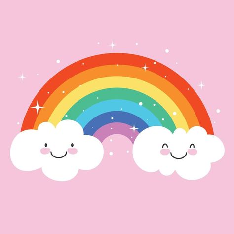 Rainbow Illustration Art, Rainbow Illustration, Rainbow Drawing, Rainbow Cartoon, Rainbow Clipart, Cartoon Clouds, Abstract Paper, Rainbow Paper, Cloud Drawing