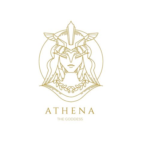 Personality Logo Design, Greek Goddess Tattoo Athena Symbols, Athena Goddess Tattoo Minimalist, Athena Symbol Tattoo, Athena Goddess Drawing, Athena Tattoo Simple, Greek Mythology Logo, Athena Tattoo Minimalist, Athena Illustration