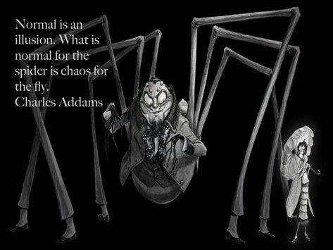 'Normal is an illusion. What is normal for the spider is chaos for the fly.' Charles Addams The Spider And The Fly, Spider And The Fly, Fly Illustration, Stacking Books, Charles Addams, Goth Things, Dark Aesthetics, Mentor Texts, Illustration Style