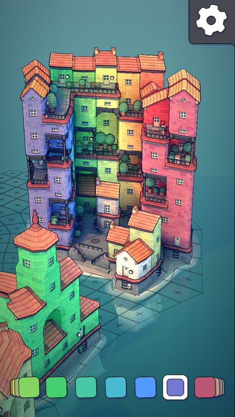 Townscapes Game, Townscape Game, Townscaper Ideas, Isometric Drawings, Mediterranean Town, Gaming Aesthetic, Town Design, Cozy Gamer, Christmas Crib