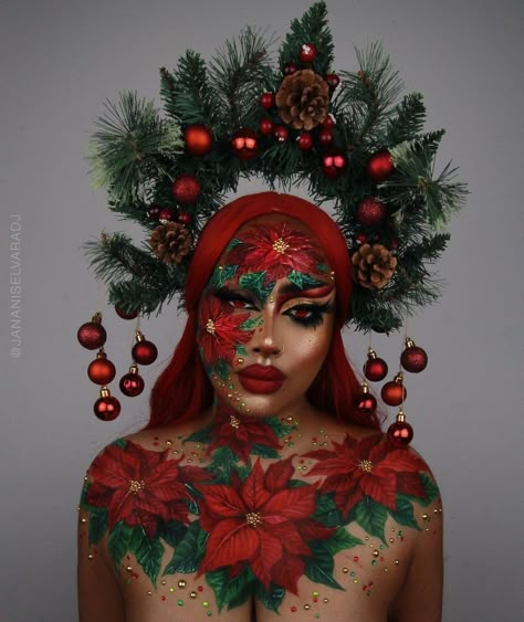 Christmas Face Makeup, Fun Christmas Makeup, Cute Christmas Makeup Looks, Christmas Holiday Makeup, Cute Christmas Makeup, Eye Makeup Christmas, Makeup Looks Fall, Holiday Makeup Christmas, Makeup Crazy