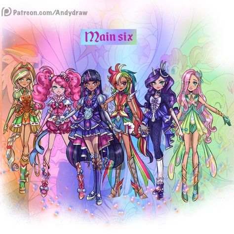 Mlp Main 6, Celestia Redesign, Princess Celestia Human, Group Cartoon, Princess Of, My Little Pony Poster, Mlp Fan Art, My Little Pony Comic, Princess Celestia