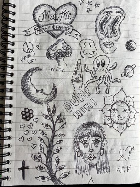 Pen Doodles Sketchbooks, Cool Pen Doodles, Cool Eye Drawings Trippy, Trippie Doodles, Black Pen Doodles Aesthetic, Trippy Pen Drawings, Easy Drawings With Pen, Self Love Drawings, Black Pen Drawing Sketches