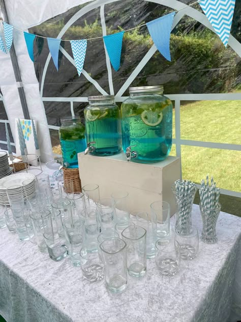 Coastal Grandma Birthday Party, Blue Slumber Party, Mama Mia Themed Birthday Party Food, Mamma Mia Birthday Party Food, Mama Mia Sweet 16, Mama Mia Pool Party, Mamma Mia Drinks, Mama Mia Bday Party, Mamma Mia Pool Party