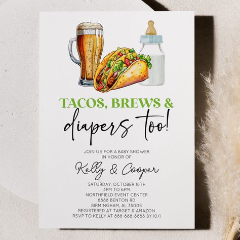 Beer And Diaper Baby Shower Ideas, Diaper Keg Invites Baby Shower Ideas, Tacos Brews And Diapers Too, Second Boy Baby Shower Ideas, Third Baby Shower Ideas, Beer And Baby Shower Ideas, 2nd Baby Shower Ideas, Diaper Shower Ideas, A Baby Is Brewing Baby Shower Ideas